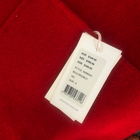 SOLD* Reversible wool Fall Winter coat Seed Heritage red/pink women's size S - Picture 4 of 7